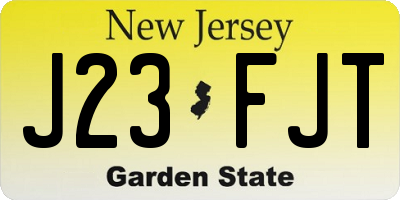 NJ license plate J23FJT