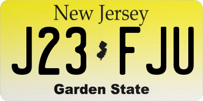 NJ license plate J23FJU