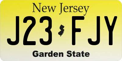 NJ license plate J23FJY