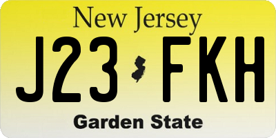 NJ license plate J23FKH