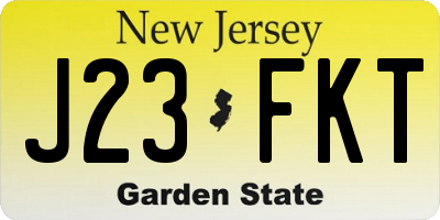 NJ license plate J23FKT