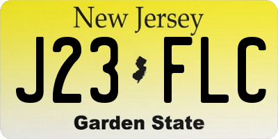 NJ license plate J23FLC