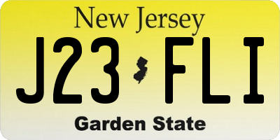 NJ license plate J23FLI