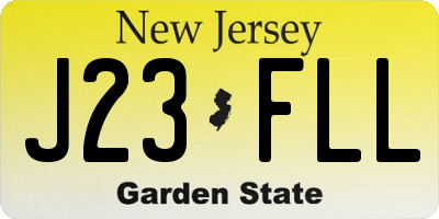 NJ license plate J23FLL
