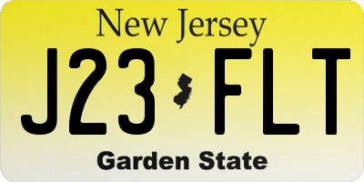 NJ license plate J23FLT