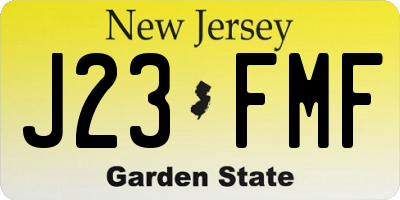 NJ license plate J23FMF