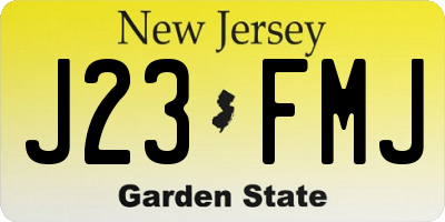 NJ license plate J23FMJ