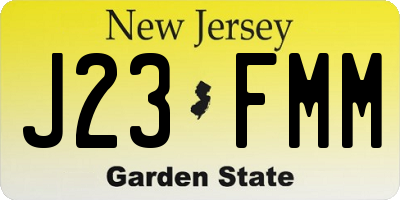 NJ license plate J23FMM