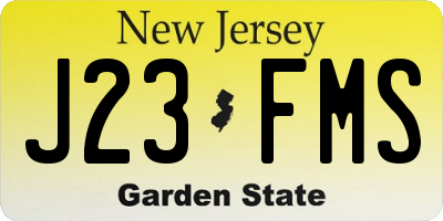 NJ license plate J23FMS