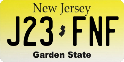 NJ license plate J23FNF