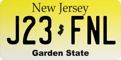 NJ license plate J23FNL