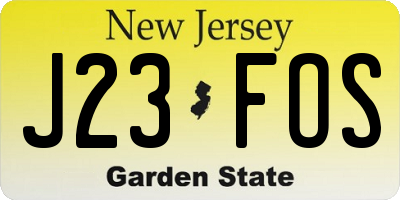 NJ license plate J23FOS
