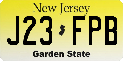 NJ license plate J23FPB