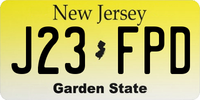 NJ license plate J23FPD