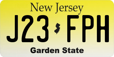 NJ license plate J23FPH