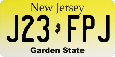 NJ license plate J23FPJ
