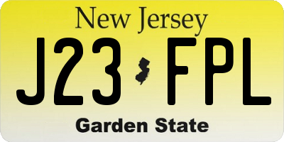 NJ license plate J23FPL