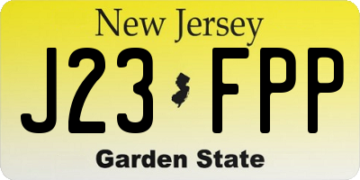 NJ license plate J23FPP