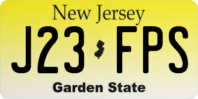 NJ license plate J23FPS