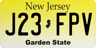 NJ license plate J23FPV