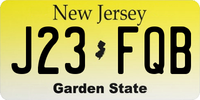 NJ license plate J23FQB
