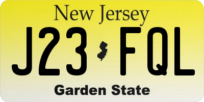 NJ license plate J23FQL