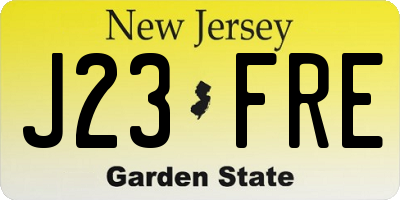 NJ license plate J23FRE