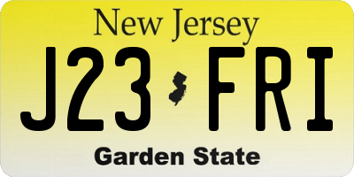 NJ license plate J23FRI