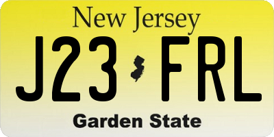 NJ license plate J23FRL