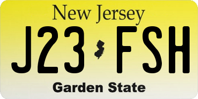 NJ license plate J23FSH