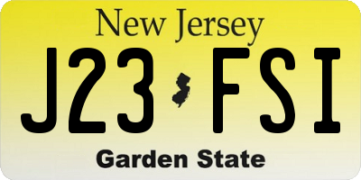 NJ license plate J23FSI