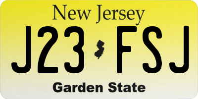 NJ license plate J23FSJ