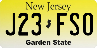 NJ license plate J23FSO