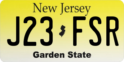 NJ license plate J23FSR