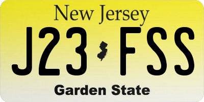 NJ license plate J23FSS
