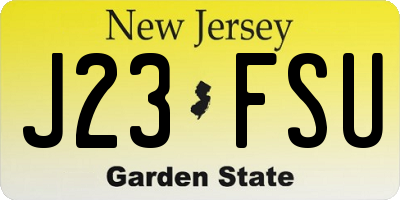 NJ license plate J23FSU
