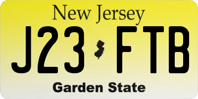 NJ license plate J23FTB