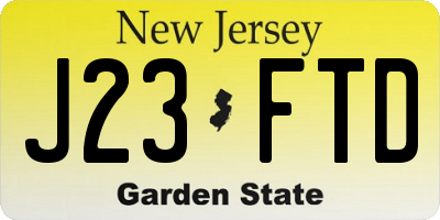 NJ license plate J23FTD