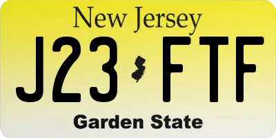 NJ license plate J23FTF