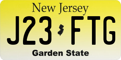 NJ license plate J23FTG