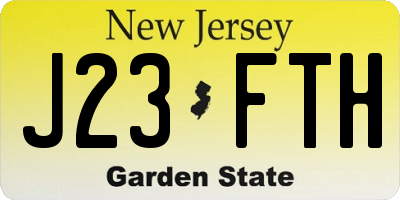 NJ license plate J23FTH
