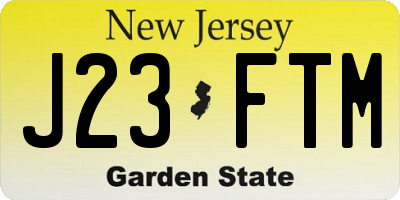 NJ license plate J23FTM