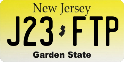 NJ license plate J23FTP