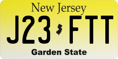 NJ license plate J23FTT