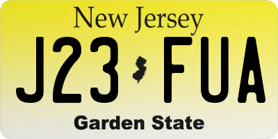 NJ license plate J23FUA