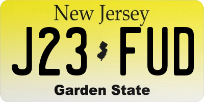 NJ license plate J23FUD