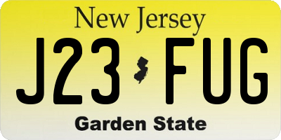 NJ license plate J23FUG