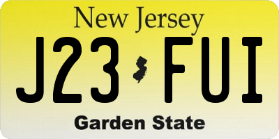NJ license plate J23FUI