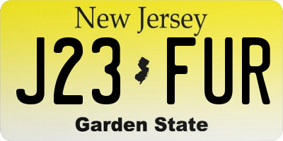 NJ license plate J23FUR