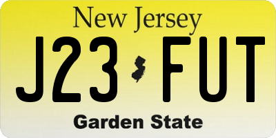 NJ license plate J23FUT